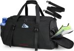 Gym Bag for Men Women 40L Water Resistant Sports Bag Gym Duffle Bag with Wet Pocket Large Travel Duffel Bag Weekender Overnight Bag with Shoe Compartment Black
